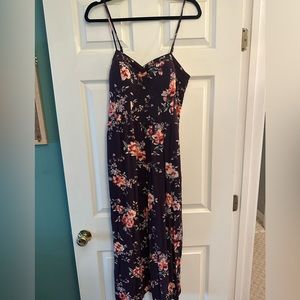 Maroon Xhiliration floral jumpsuit women’s large